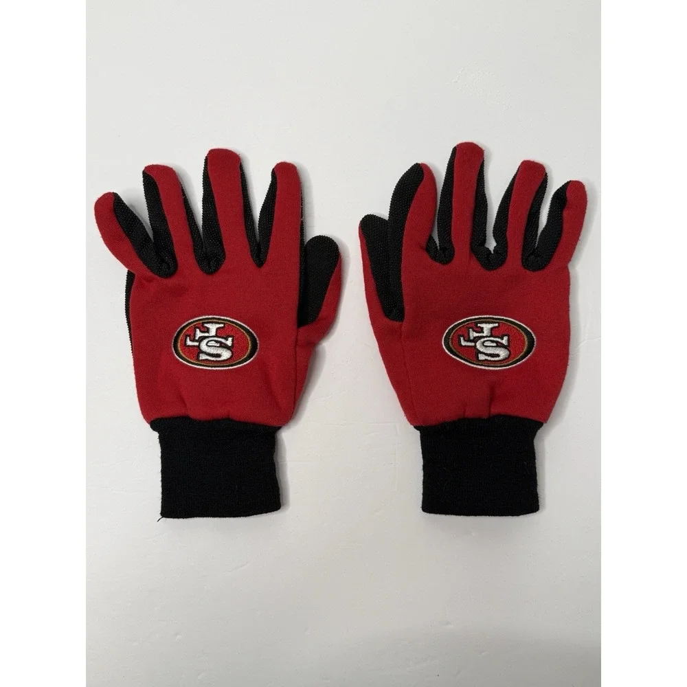 San Francisco 49ers Gloves Receiver‎ Grip SF Red Black Size M/L Football Gear